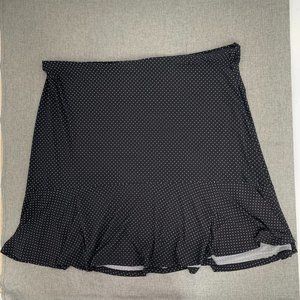 Brand New! Chaps Polka Dot Skirt 3X Pleated Elastic Waist Black White Stretchy‎